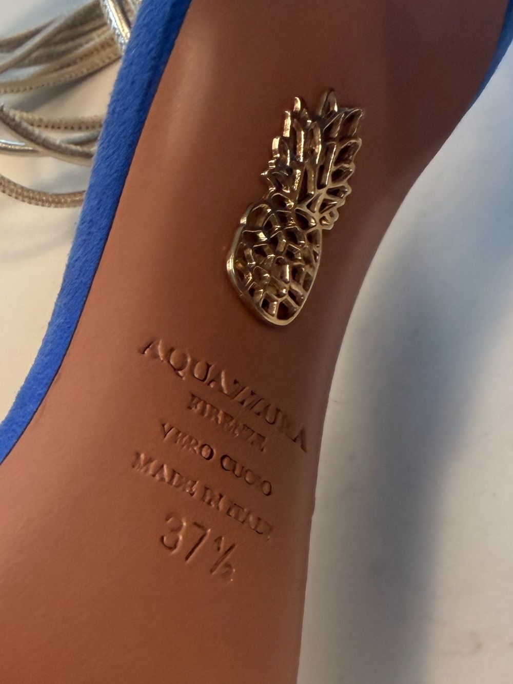 Aquazzura Blue Suede Stiletto Sandals - Picture 5 of 5